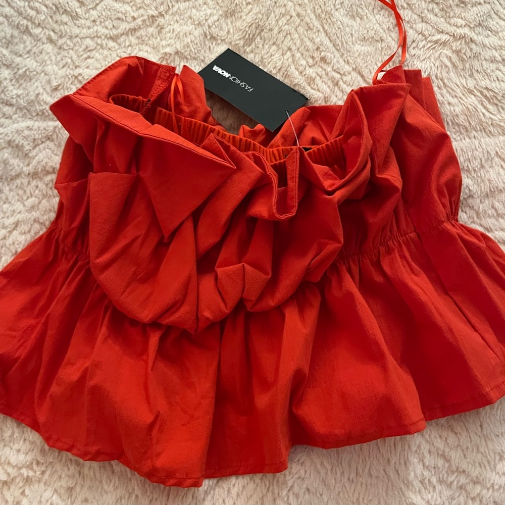 Red crop top